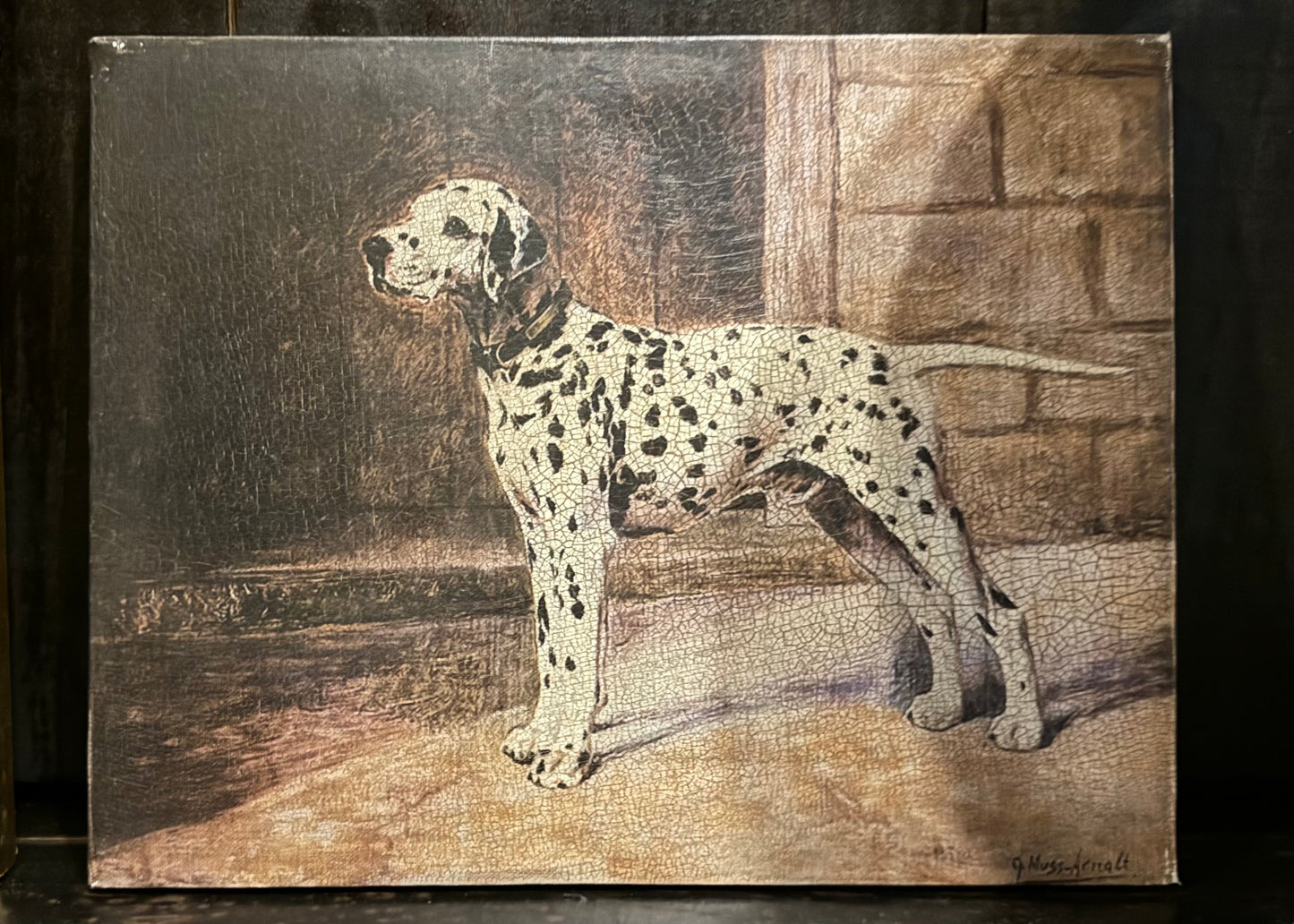 Charming Vintage Oil Painting of a Dalmatian – Circa 1960
