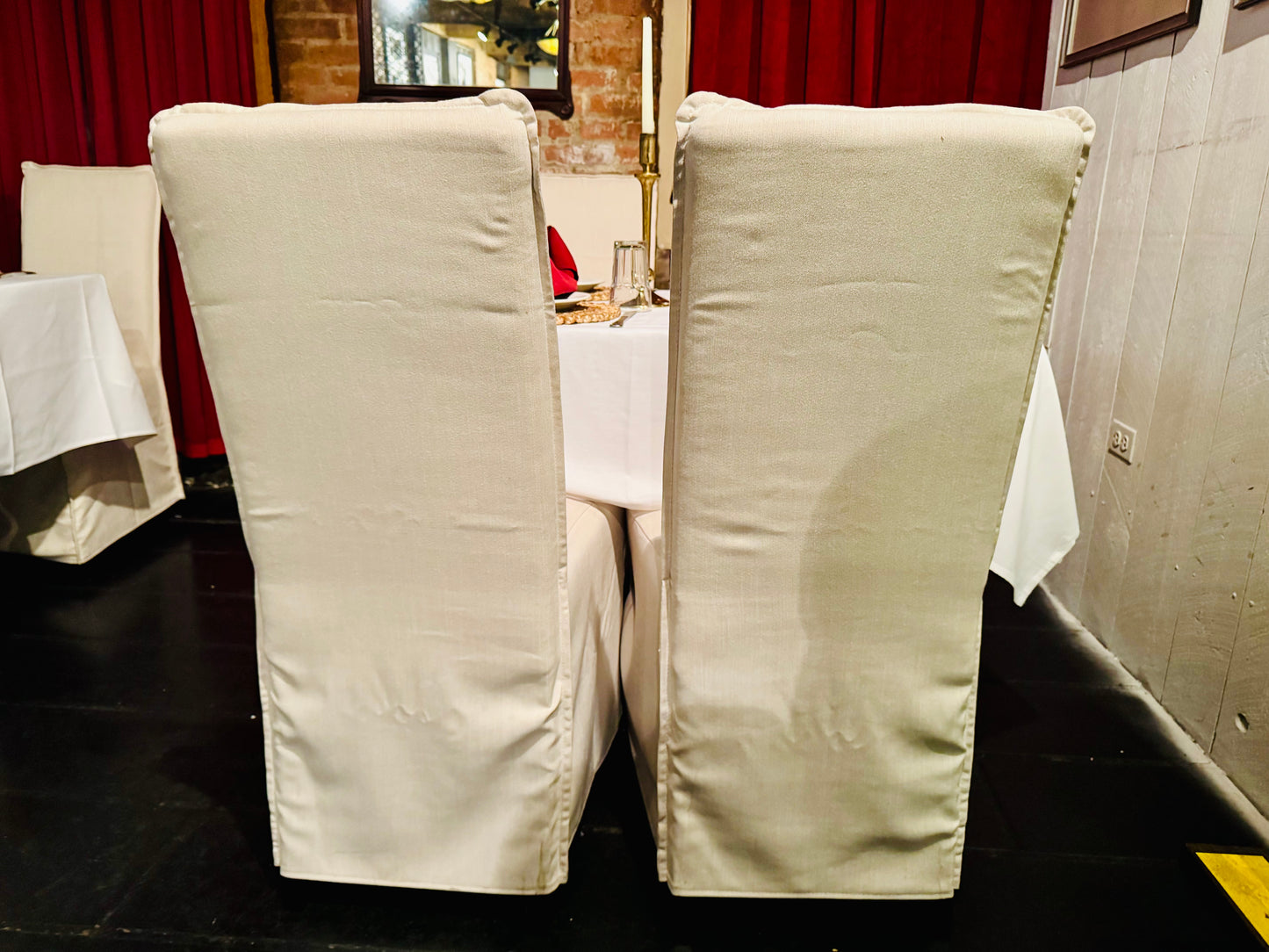 Six (6) Elegant Parsons Upholstered Dining Chairs with Removable Slipcovers